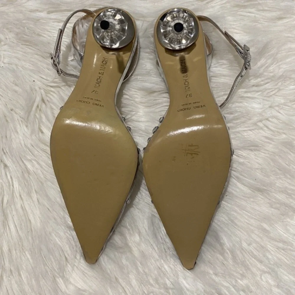 Mach and Mach‎ Crystal Embellished Clear Ankle Strap pump